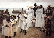 Frank Bramley For of Such is the Kingdom of Heaven oil on canvas